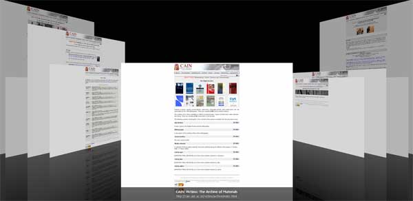 combined image of archive web pages left to right