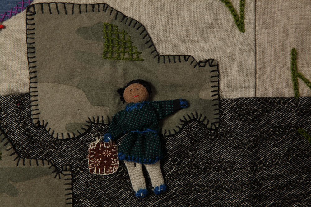 'Represión a los Mapuche / Repression of the Mapuche' (detail 1), by Pamela Luque. (Photo: Martin Melaugh)