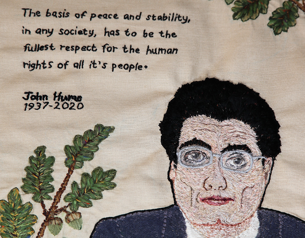 'John Hume, Peacemaker',(Detail) Deborah Stockdale. (Photo: Martin Melaugh)