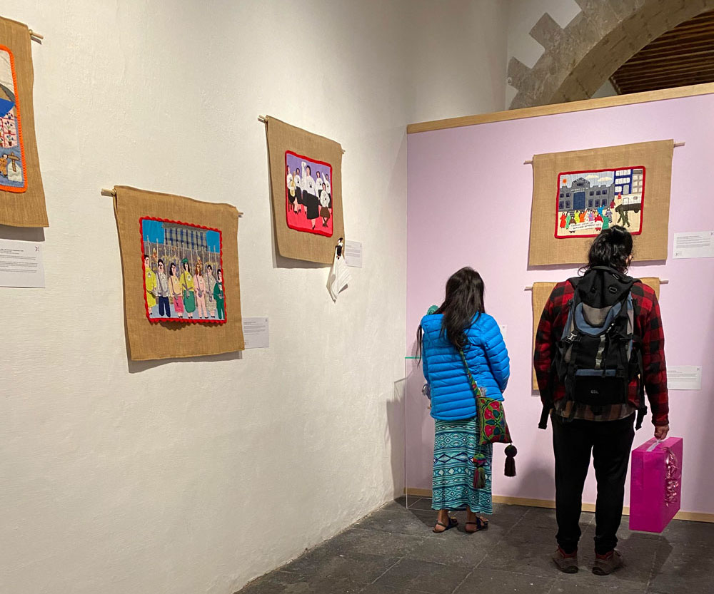 Engaging with the arpilleras following the launch of 