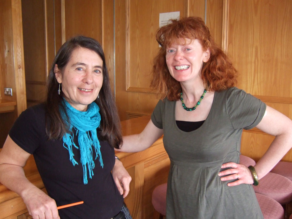 Roberta Bacic and Breege Doherty at the end of the series of two workshops.  (Photo: Conflict Textiles archive)