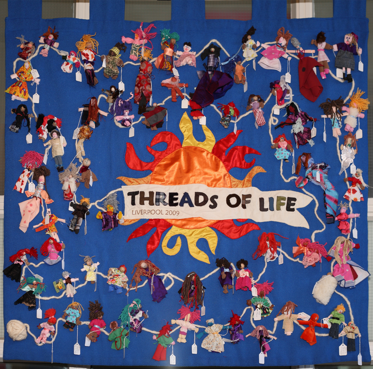 'Threads of Life', by participants at the 'Threads of Life exhibition' workshops, Liverpool World Museum, 2009; facilitated by Janet Wilkinson and Susan Beck. (Photo: Martin Melaugh)