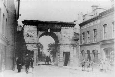 Bishop's Gate, scene of skirmishing and shooting during the June riots, 1920